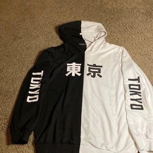 Shein Black & White Tokyo hoodie size Large
